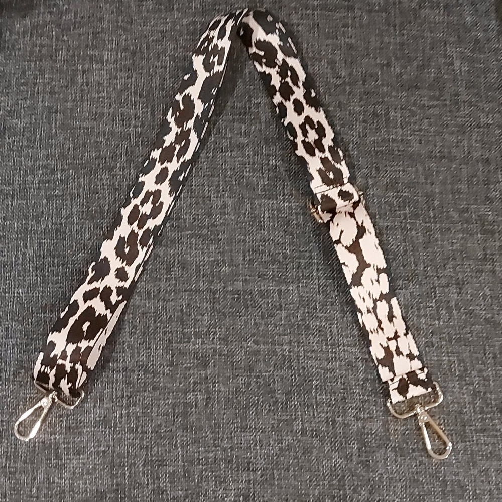 Pink and Black Leopard Print Strap with Gold Hardware